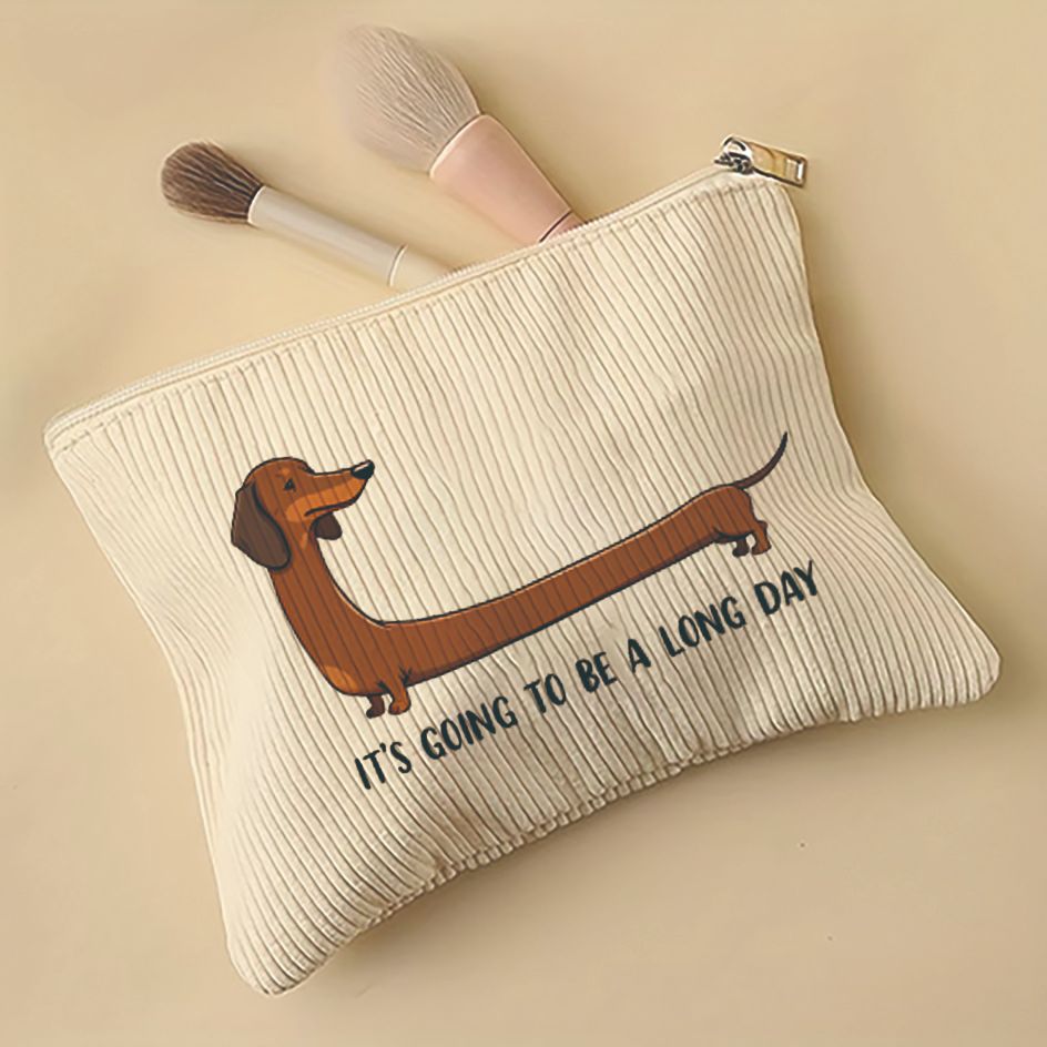 Amazon TEMU ganso cachorro animal serie patrón de velcro zipper bolsa de maquillaje ligera