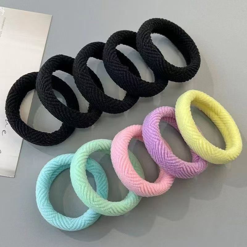 新しいカラフルな高品質ヘッドバンドナイロン素材幅広で厚みのある高弾性ヘアバンドヘアロープ厚く連続したゴムバンド|undefined