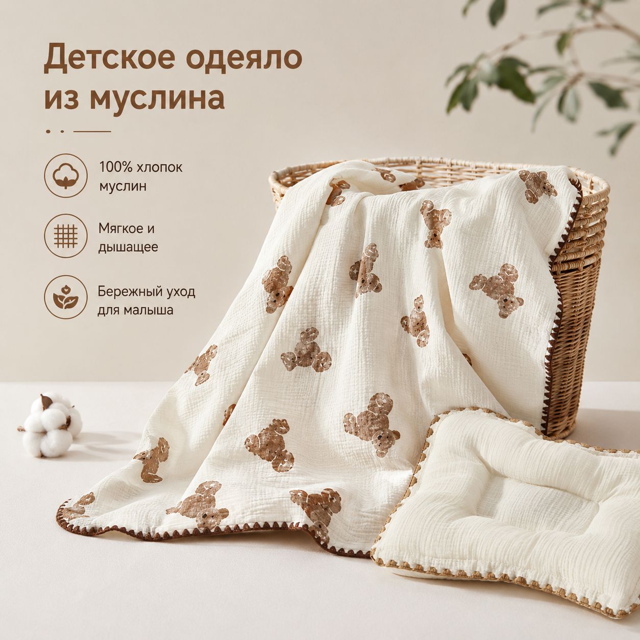 Beanie blanket gauze pure cotton newborn blanket baby bath towel spring/summer baby wrap cross-border AliExpress labeling