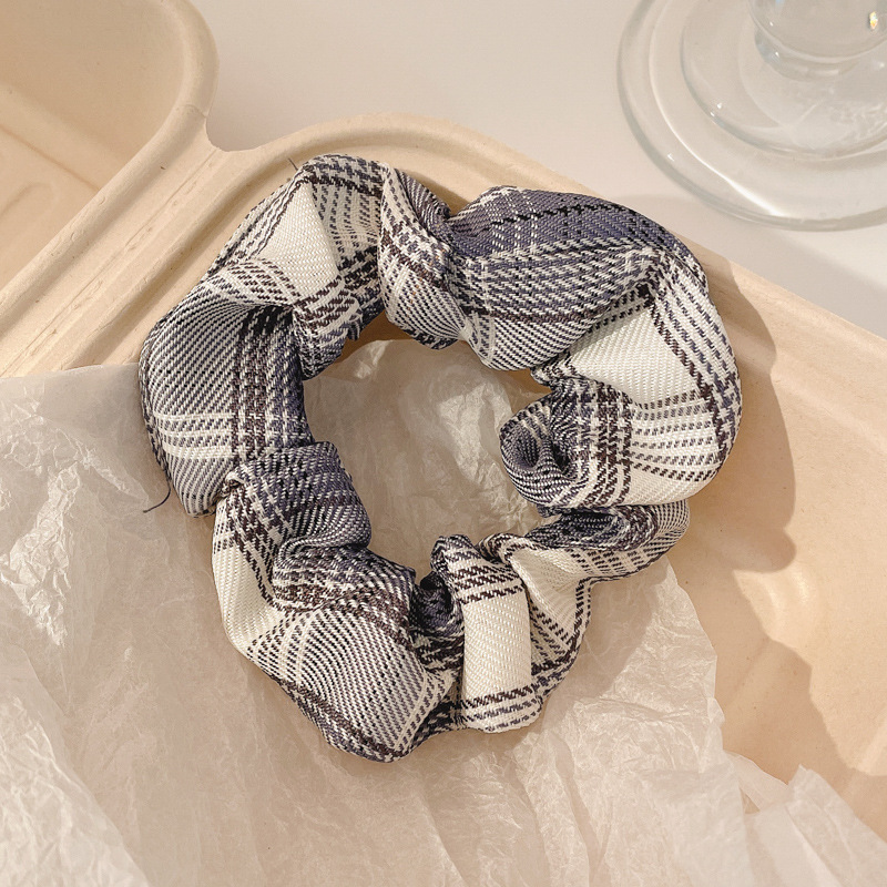 Pequeño, fresco y dulce, lazo para el cabello de intestino grueso, linda cuerda para el cabello a cuadros, atmósfera coreana, cuerda para el cabello, tocado de goma