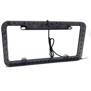 Cross-Border Hot Selling South America New Smoked Black 48Led American Car License Plate Frame American Neon License Plate Frame