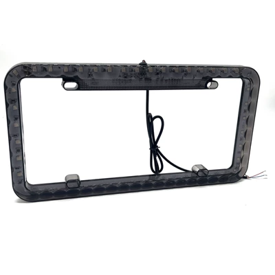 Cross-Border Hot Selling South America New Smoked Black 48Led American Car License Plate Frame American Neon License Plate Frame