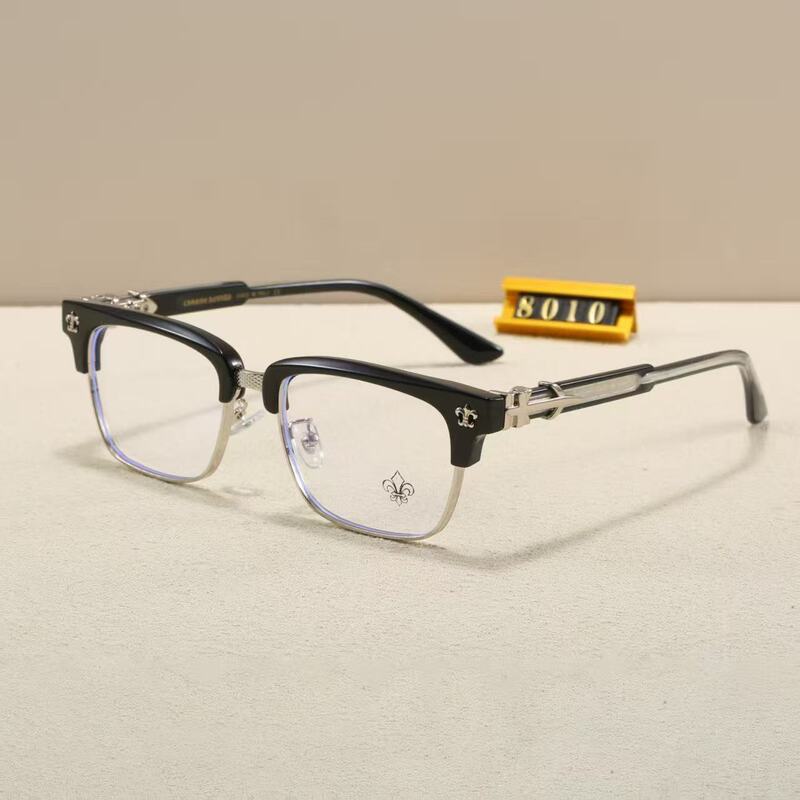 Crowe Brand Trendy Cross Half-Frame Eyeglass Frames for Women, Anti-Blue Light Prescription Glasses for Men, Business Retro Style Crowe Brand Trendy Cross Half-Frame Eyeglass Frames for Women, Anti-Blue Light Prescription Glasses for Men, Business Retro Style