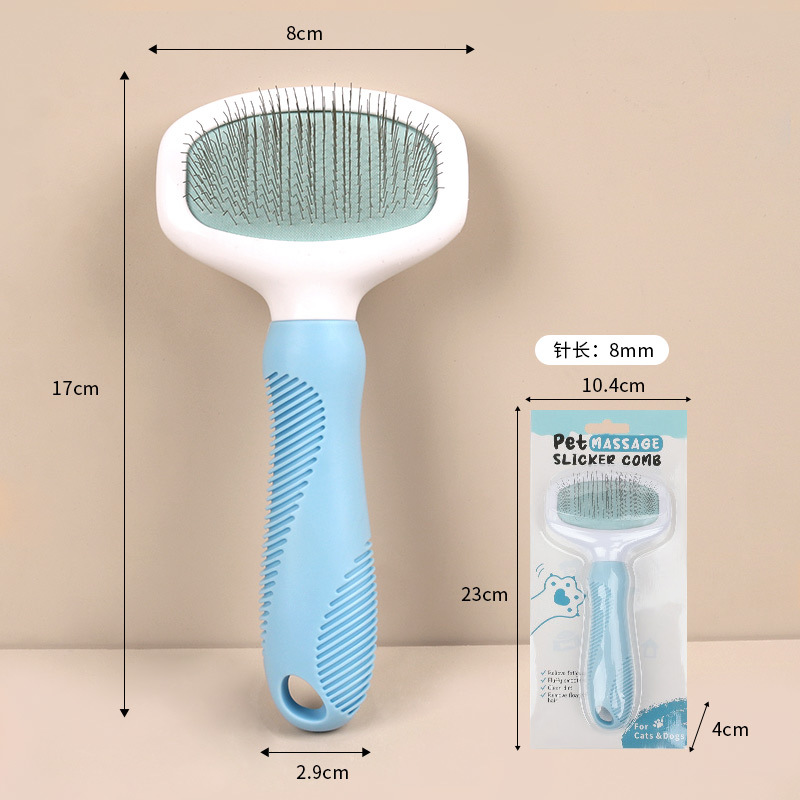 Peine para gatos para eliminar el pelo suelto, peine de agujas para gatos, peine con botón autolimpiante, peine para mascotas, peine para pelo de gato, especial para el cuidado de gatos.