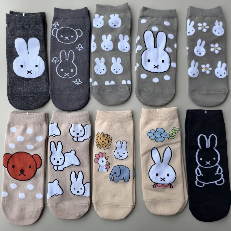Japanese-Style Miffy Family Short Socks Cute Straight Boat Socks Japanese Cute Cartoon Anime Rabbit Socks Japanese-Style Miffy Family Short Socks Cute Straight Boat Socks Japanese Cute Cartoon Anime Rabbit Socks