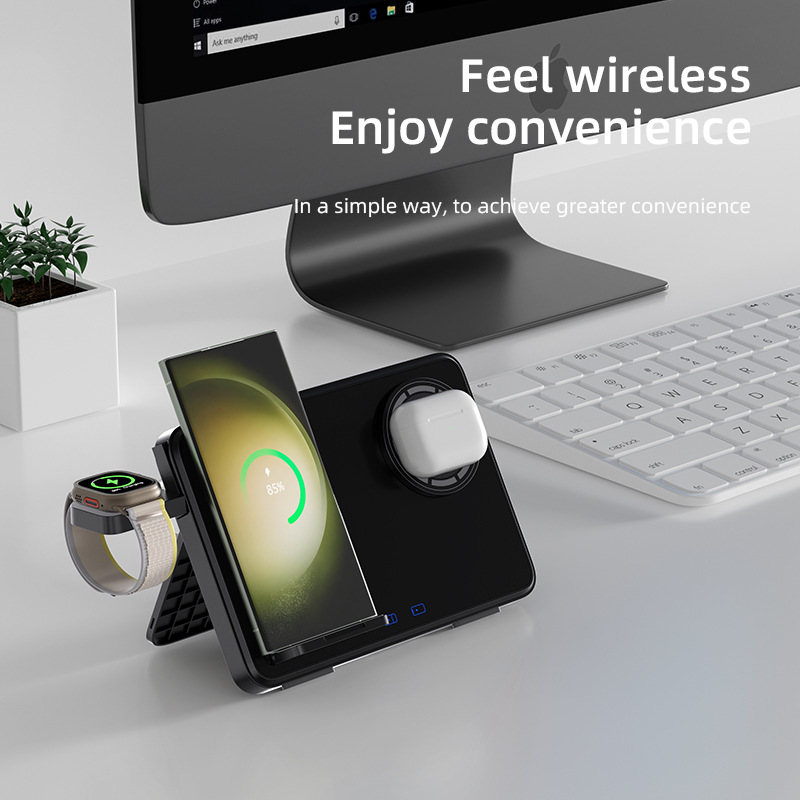 Tablet phone stand magsafe magnetic four-in-one wireless charger desktop fast charging base charger rack