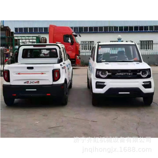 山區大功率油電兩用帶斗貨車家用短途電動四輪車 烈馬雙排皮卡車