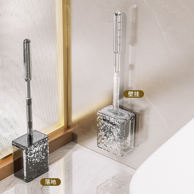 2023 nuevo baño colgante de pared cepillo de limpieza de silicona mango largo cepillo de inodoro de lujo ligero hogar sin ángulo muerto