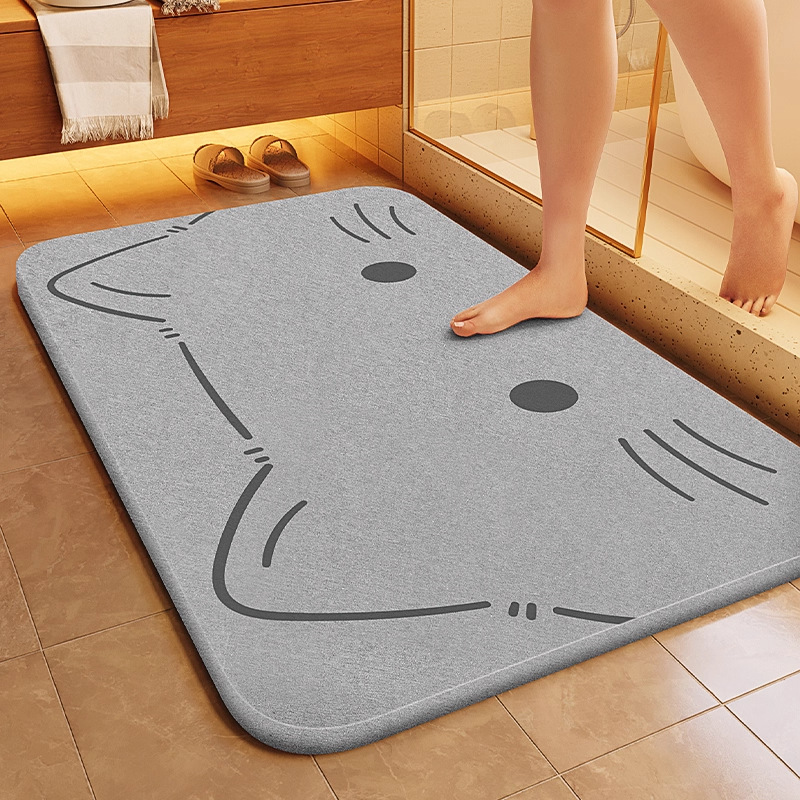 Hard Diatom Mud Quick-Drying Absorbent Floor Mat Bathroom Toilet Door Non-Slip Hard Foot Mat Bathroom Carpet