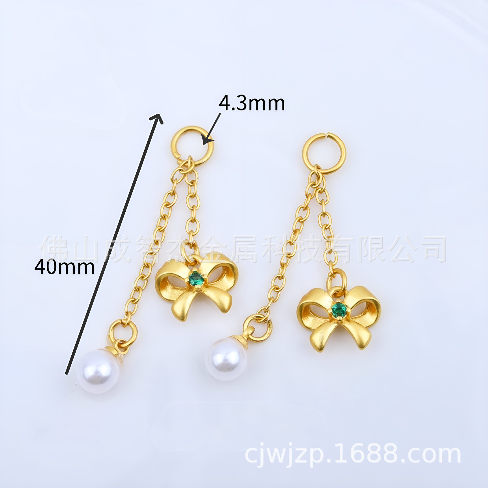 国风新中式宋锦配饰 蝴蝶珍珠祥瑞小压襟 流苏 汉服子母扣