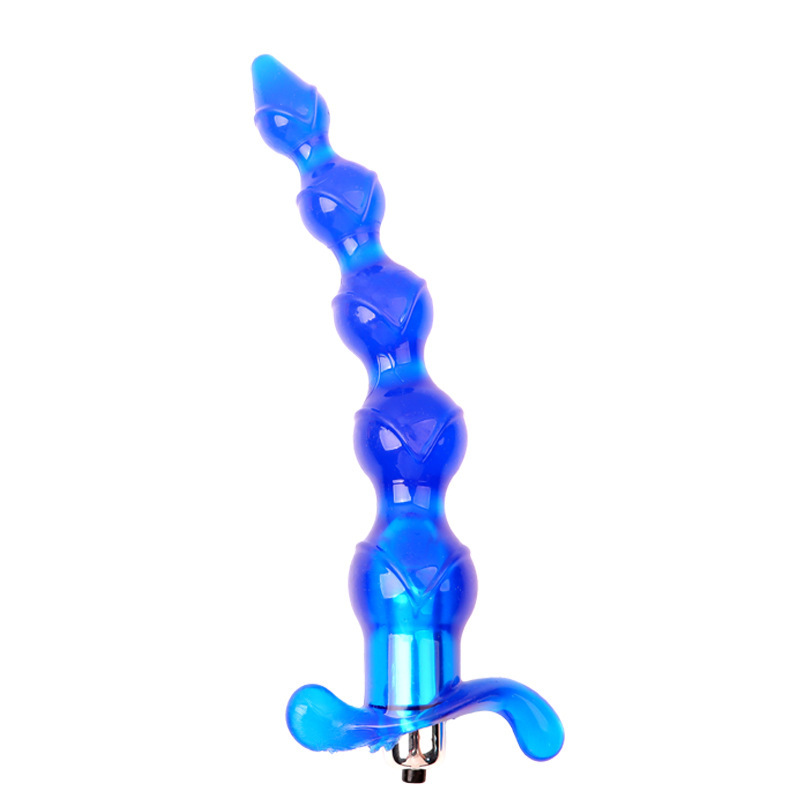 Vibrating Anal Beads with TPE Body, Purple Large Size, Adult Bed Toy — detail image 1