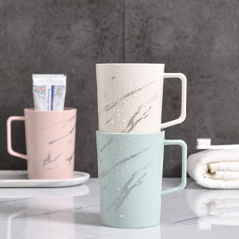 Marble Texture Nordic Thickened Mouthwash Household Toothbrush Plastic Washing Cup Couple Tooth Cylinder_voghion.com