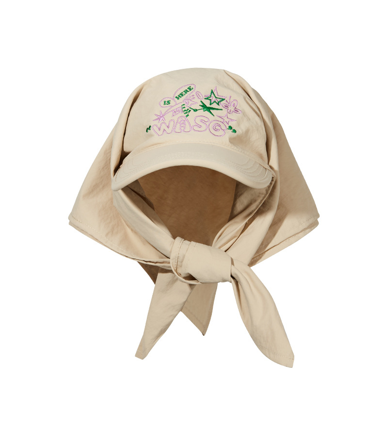 Summer Power Protection, Sunscreen, Sunshade Hat, Unique Design, Colored Tie Headband, Embroidered Street Skateboarding,_voghion.com