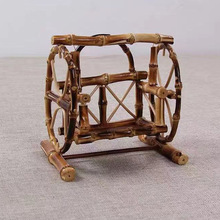 小巧玲珑的竹根长凳竹鞭摇椅工艺摆件创意怀旧摆件家居装饰品摆设
