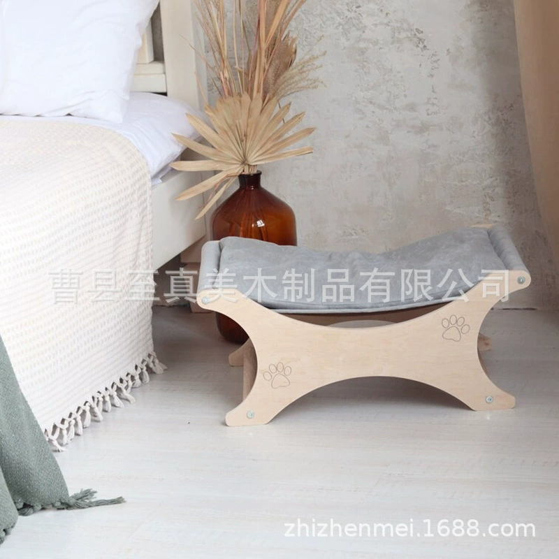 Деревянная кровать для домашних животных складная домашняя кошка гамак маленькая домашняя деревянная собака питомник