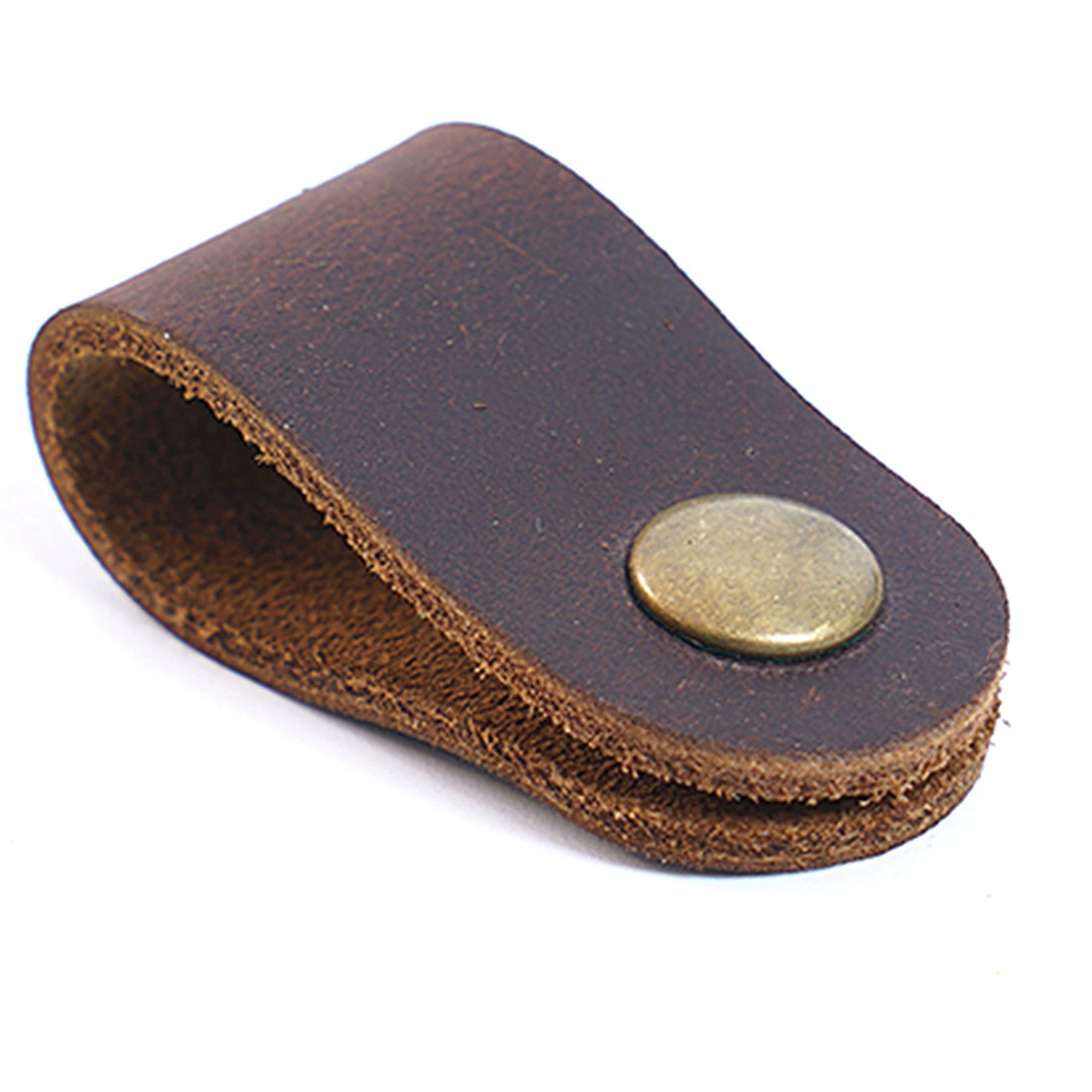 Cowhide Leather Key Holder, Top-Layer Genuine Leather, Compact 20×40 mm Key Fob