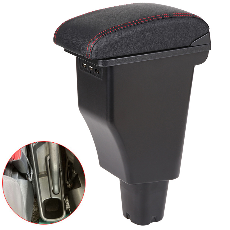 Morning Accessories – Kia Armrest box - genuine-leather-black-red-line