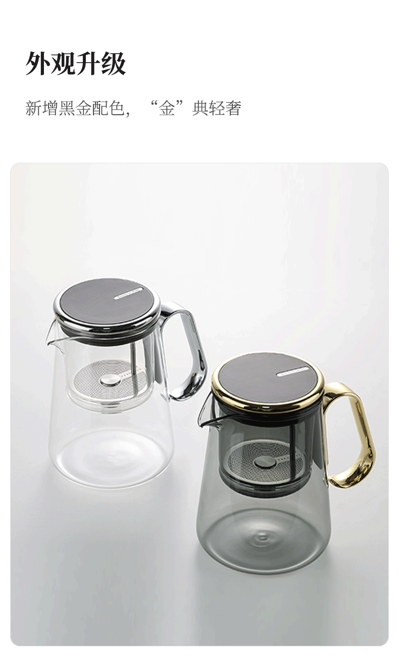 All-glass heat-resistant filter teapot