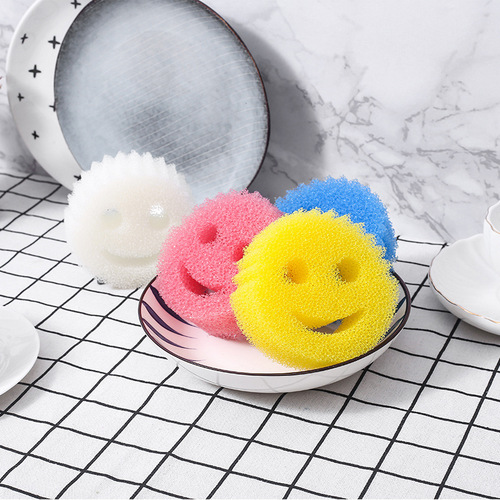 Creative smiling face magic cleaning wipe, imitation loofah sponge wipe, honeycomb sponge, household kitchen cleaning dishwashing cotton