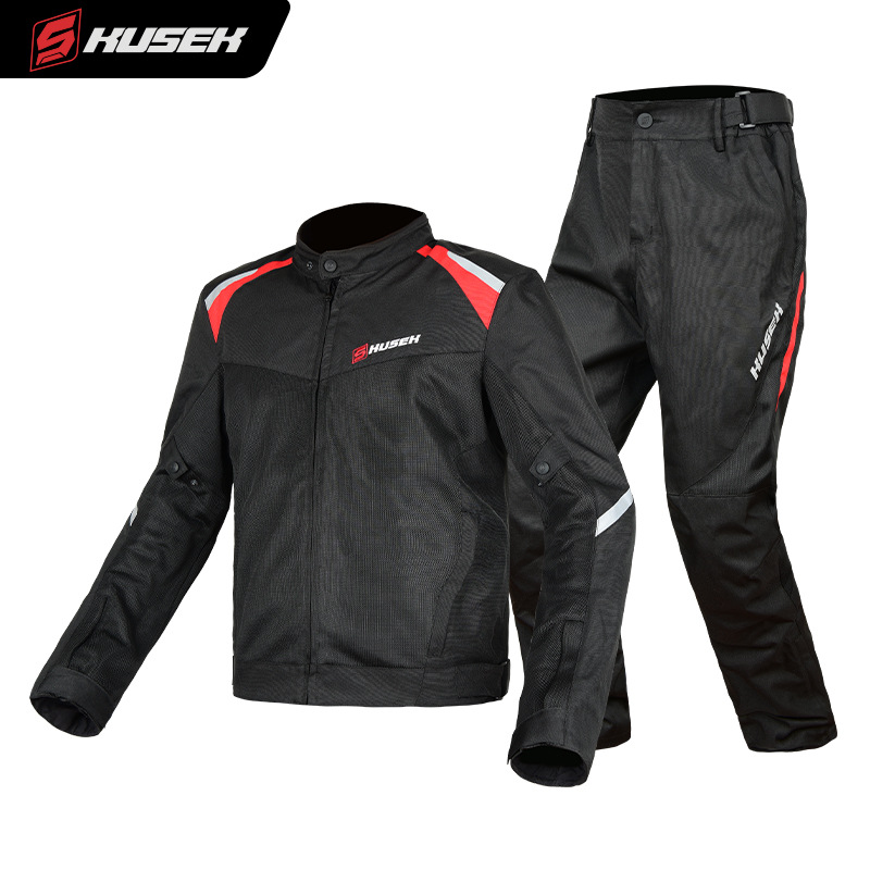 Motocicleta ropa de ciclismo transpirable de malla de cuatro estaciones, ciclismo al aire libre, ropa de motocicleta a prueba de caídas, equipo de protección CE incorporado, ropa de ciclismo, verano