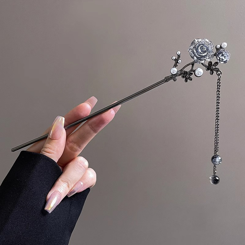 Nuevo estilo chino de alta sensibilidad pinzas de cabello estilo antiguo Liusu Bu Shake ropa antigua de ropa de estilo chino pinzas de cabello bandeja de cabello pinzas de cabello de madera pinzas de cabello