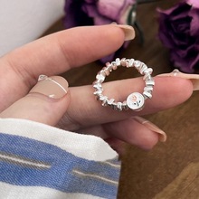 个性小众设计郁金香碎银几两银子戒指女ins冷淡风轻奢时尚款指环
