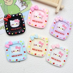 漫画かわいい蝶ネクタイ子猫フォトフレーム樹脂アクセサリー手作り diy ヘアピンキーホルダー携帯電話ケースジュエリーアクセサリー