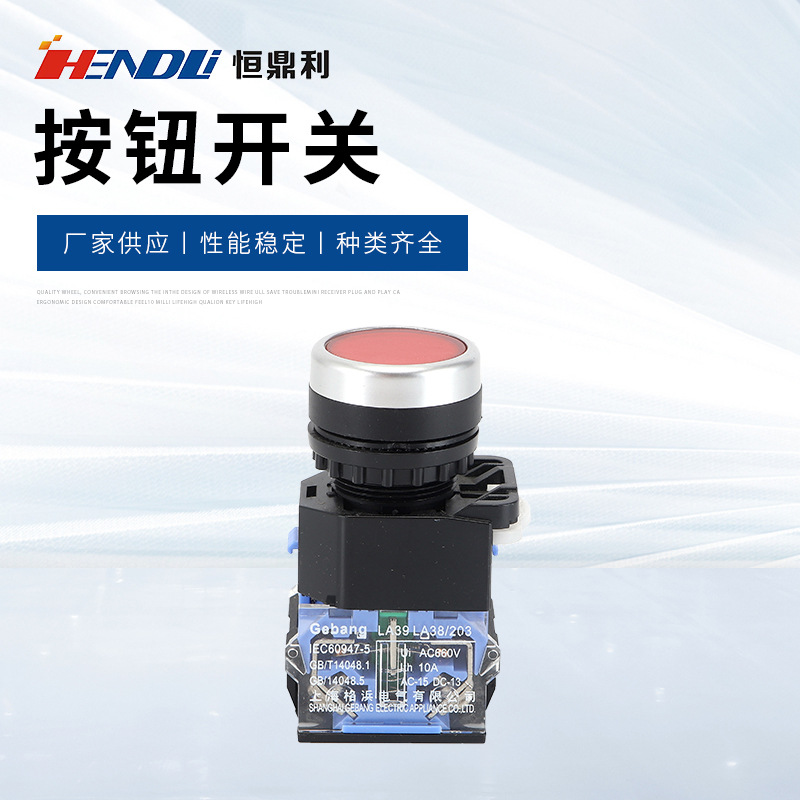 平头按钮自锁开关 一常开一常闭