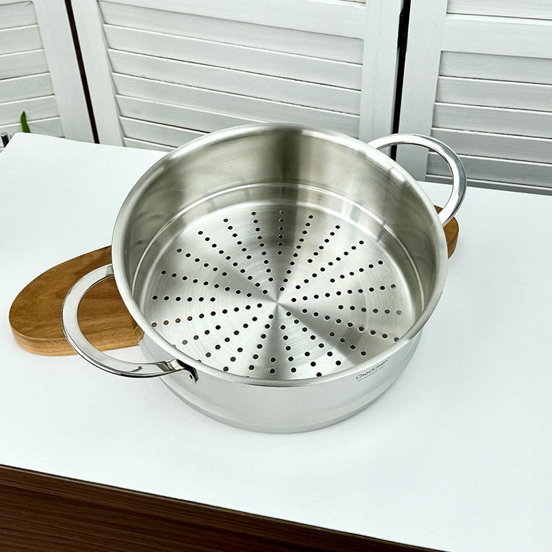 Chockmen Zhuo Deming 18 / 10 acero inoxidable 24cm espejo de doble oreja vapor de vapor