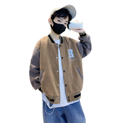 Children's Autumn Baseball Jacket Outerwear  New Model, Suitable for Older Children Spring and Autumn, Trendy Streetwear Top for Kids