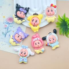 卡通大卡小鸥星星人树脂配件diy手工发夹头绳手机壳冰箱贴饰品配