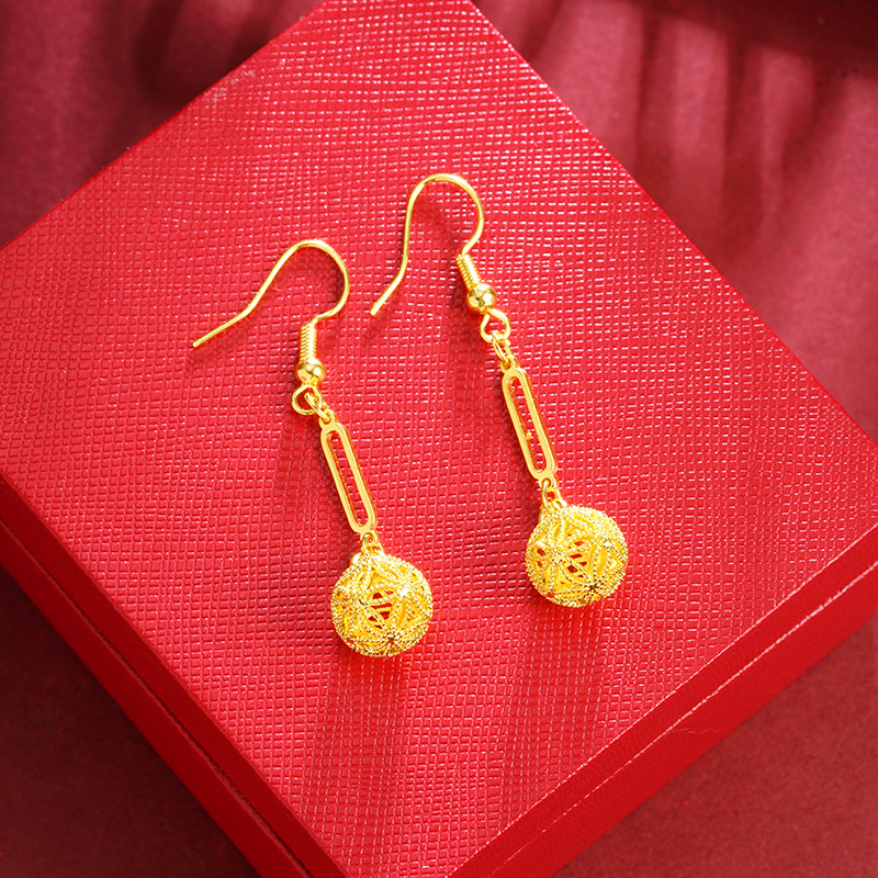 E2543 pendientes de Hortensia de oro de arena