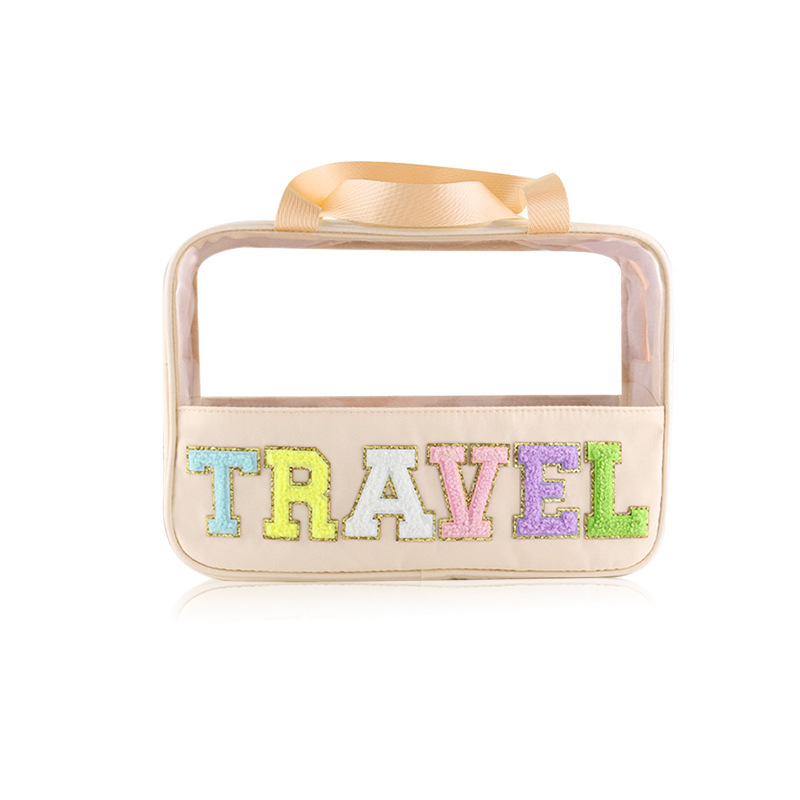 Nuevo bolso de cosméticos translúcido portátil de gran capacidad para mujer, bolsa de almacenamiento de cosméticos portátil, neceser de viaje multifuncional