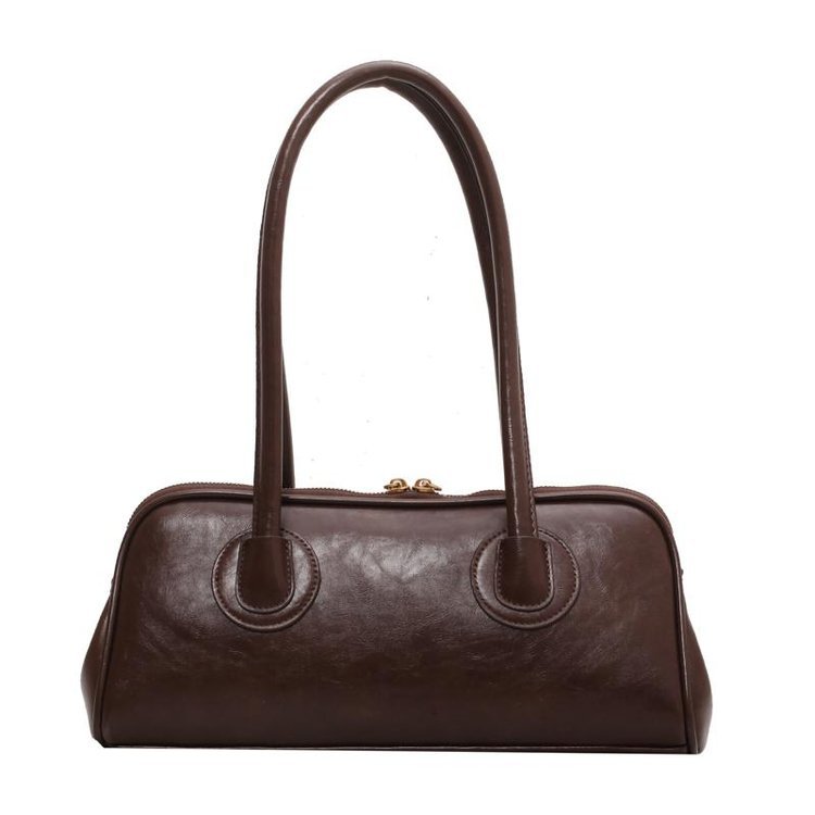 Vintage Large Capacity PU Women's Fashion Single Shoulder Underarm Niche Handbag High-End Baguette Bag Crossbody Mens Womens Bag_voghion.com