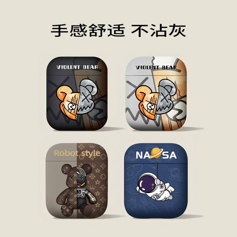 AirPods Pro protective case with trendy cartoon design, suitable for Apple generation 2 wireless Bluetooth earphone case, soft matte shell