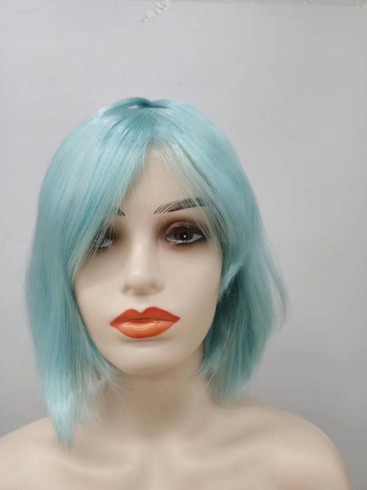 Peruca de fibra química al por mayor de alta temperatura seda corta pelucas gris mecanismo completo