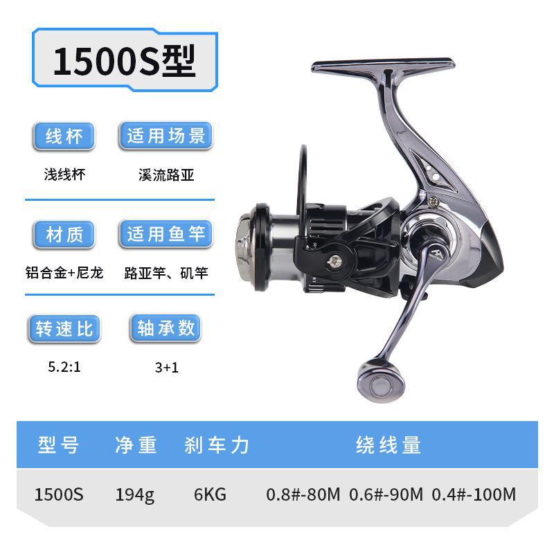 Rueda de pesca Luya rueda de hilado de acero inoxidable rueda de lanzamiento de largo alcance rueda de barra de mar rueda de línea de pesca rueda de micro comercio exterior