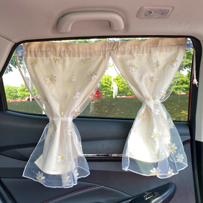 Qìchē – Car curtains Sunshade Side Curtain - suction-cup-daisy-double-opening-sunshade