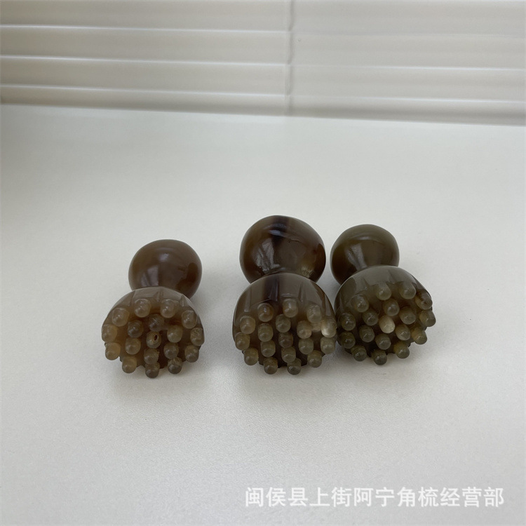 Horn Facial Massage Stick Lotus Pod Shape Hand Carved Guasha Tool for Face and Head specifications