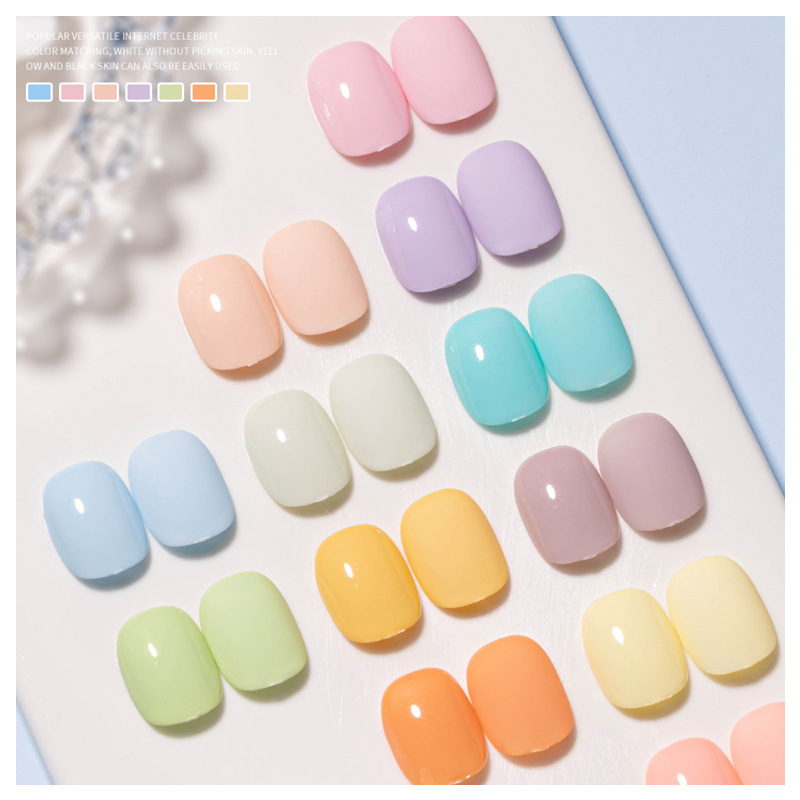 CHARZIEG-esmalte de uñas de color macarrón, novedad de 2024, celebridad de Internet, color popular, set de manicura de dopamina