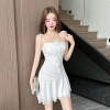 Sexy tassel flower wrap buttocks suspender skirt with ruffle edge dress