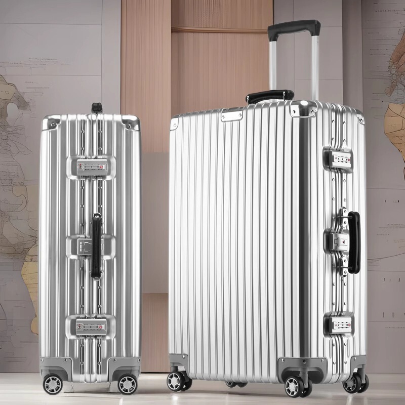[Drop Shipping] Retro Aluminum Frame Trolley Case Universal Wheel Suitcase 20/24/26/ 29inch Suitcase