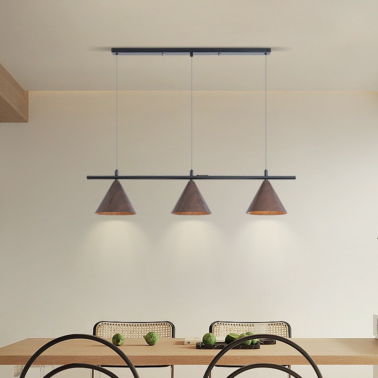 Vetas de madera nórdica, atmósfera simple, nuevo comedor creativo chino, dormitorio, sala de estar, combinación de luces de techo, paquete de lámparas para toda la casa