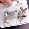 High-end crystal, fashionable universal brooch, zirconium, pin lapel pin, accessory, micro incrustation