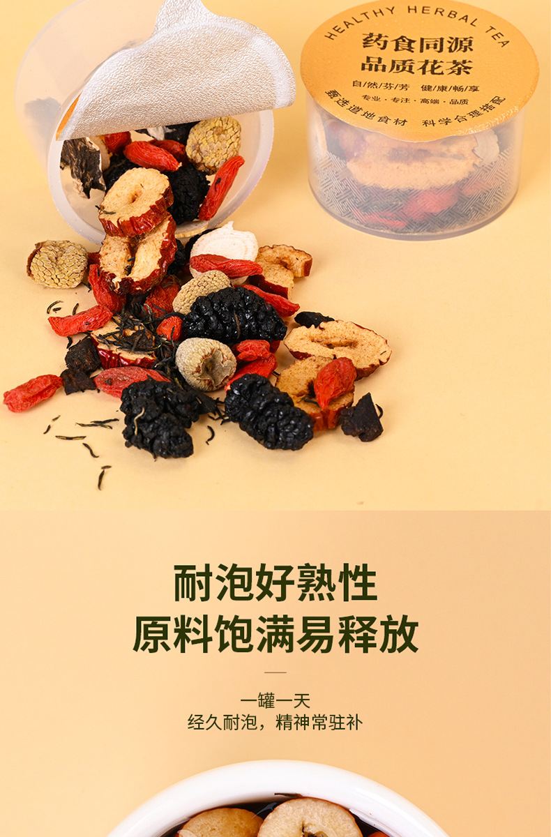 Ginseng Polygonatum Eight Treasure Tea 225g 15 Can Pack Herbal Blend for Men Daily Wellness specifications