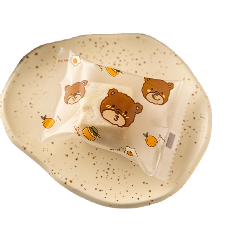Bolsa de embalaje crujiente de copo de nieve transparente galletas para hornear caramelo turrón galleta leche azufaifa bolsa de sellado de máquina papel de embalaje pequeño independiente