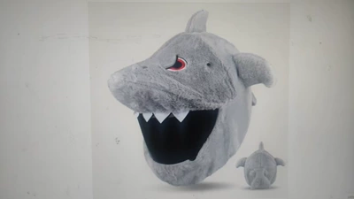 Helmet Protective Headgear for Men and Women, Motorcycle Cartoon Plush Animal Cute Headgear, Cartoon Headgear Helmet Cover for Riding (Motosiklet dəbilqələri) - h-shark