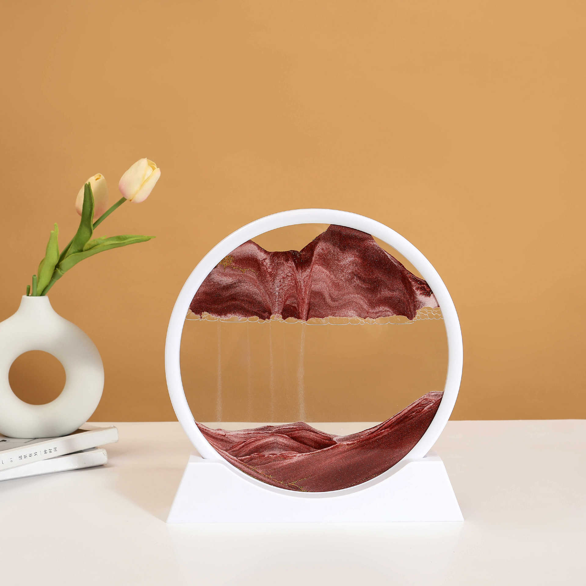 화이트 프레임 - 커피 색상