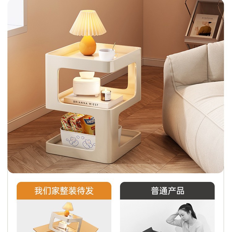 Mesa lateral, sofá, armario lateral, sala de estar, mesa de centro pequeña para el hogar, dormitorio simple y moderno, mesita de noche creativa de hierro forjado, mesa auxiliar