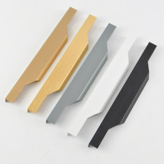 封邊拇指暗拉手隱形櫥櫃門把手嵌入式加長衣櫃拉手免打孔免開槽